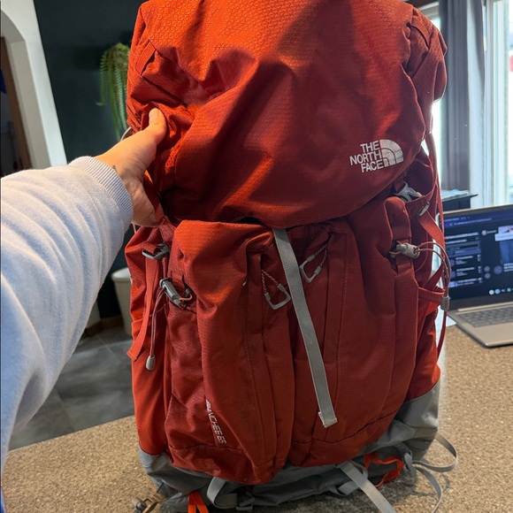 The North Face Other - The North Face Banchee 65 Orange Red Hiking Pack with Gray Base